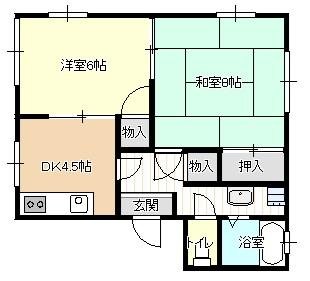 サンライズコーポ　201間取り図